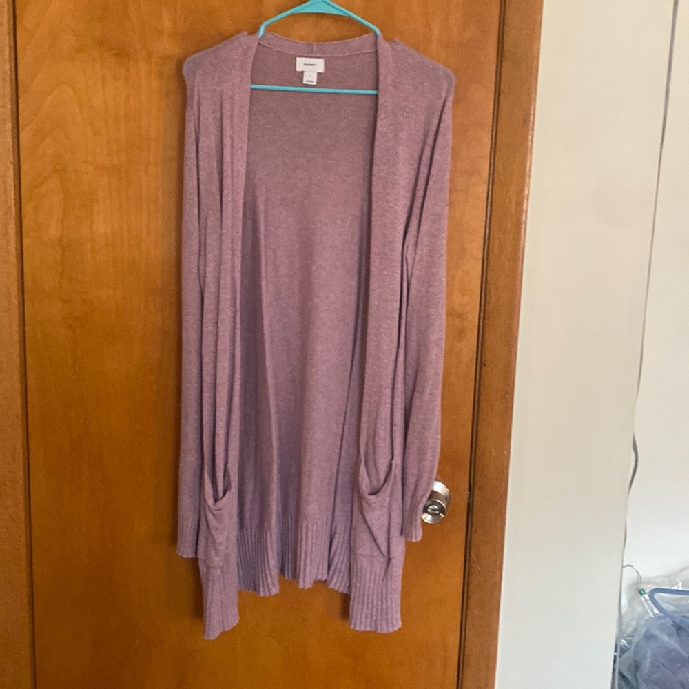 Old navy long lilac cardigan